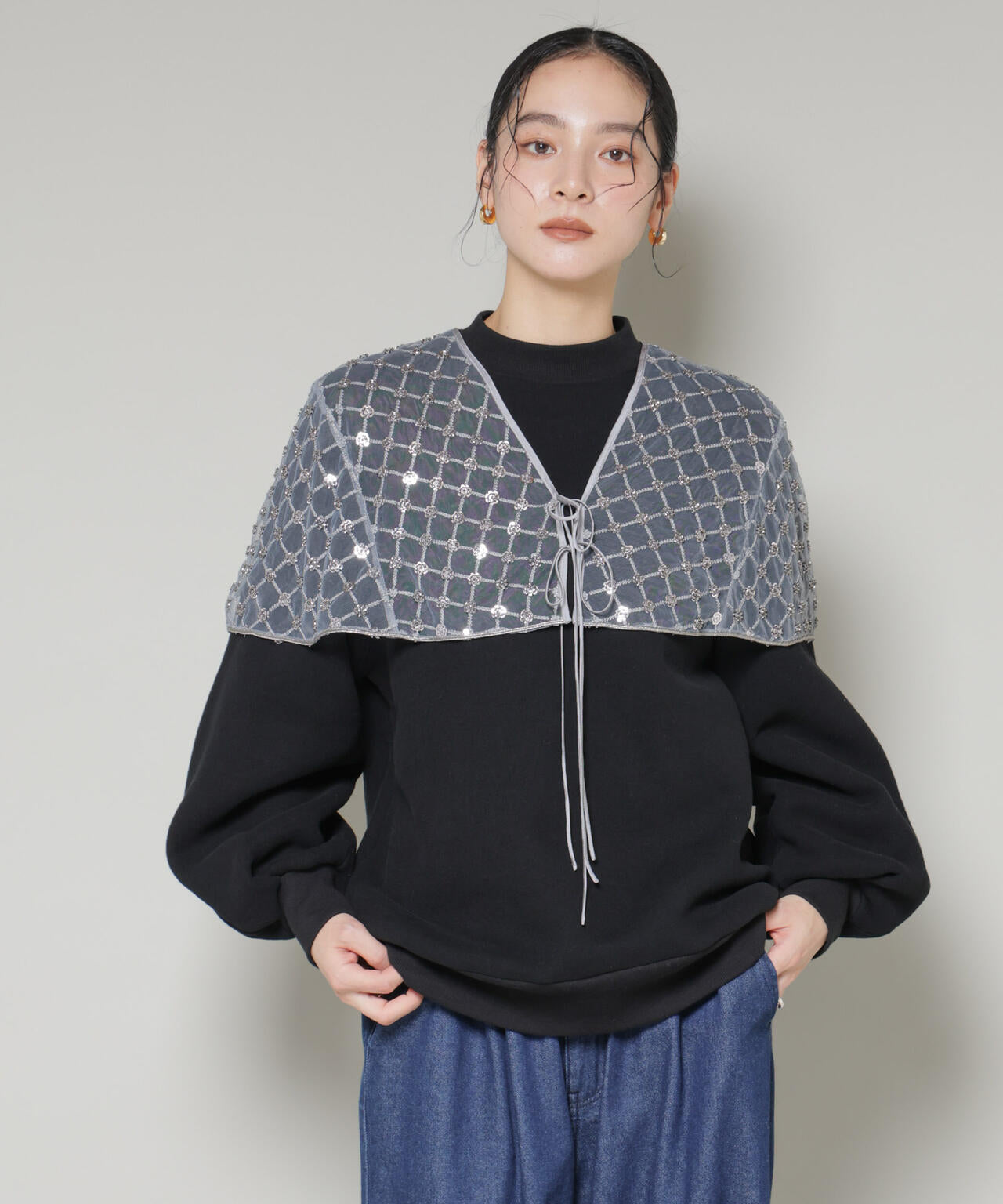 スパンコールビーズ刺繍ボレロストール 6696121300