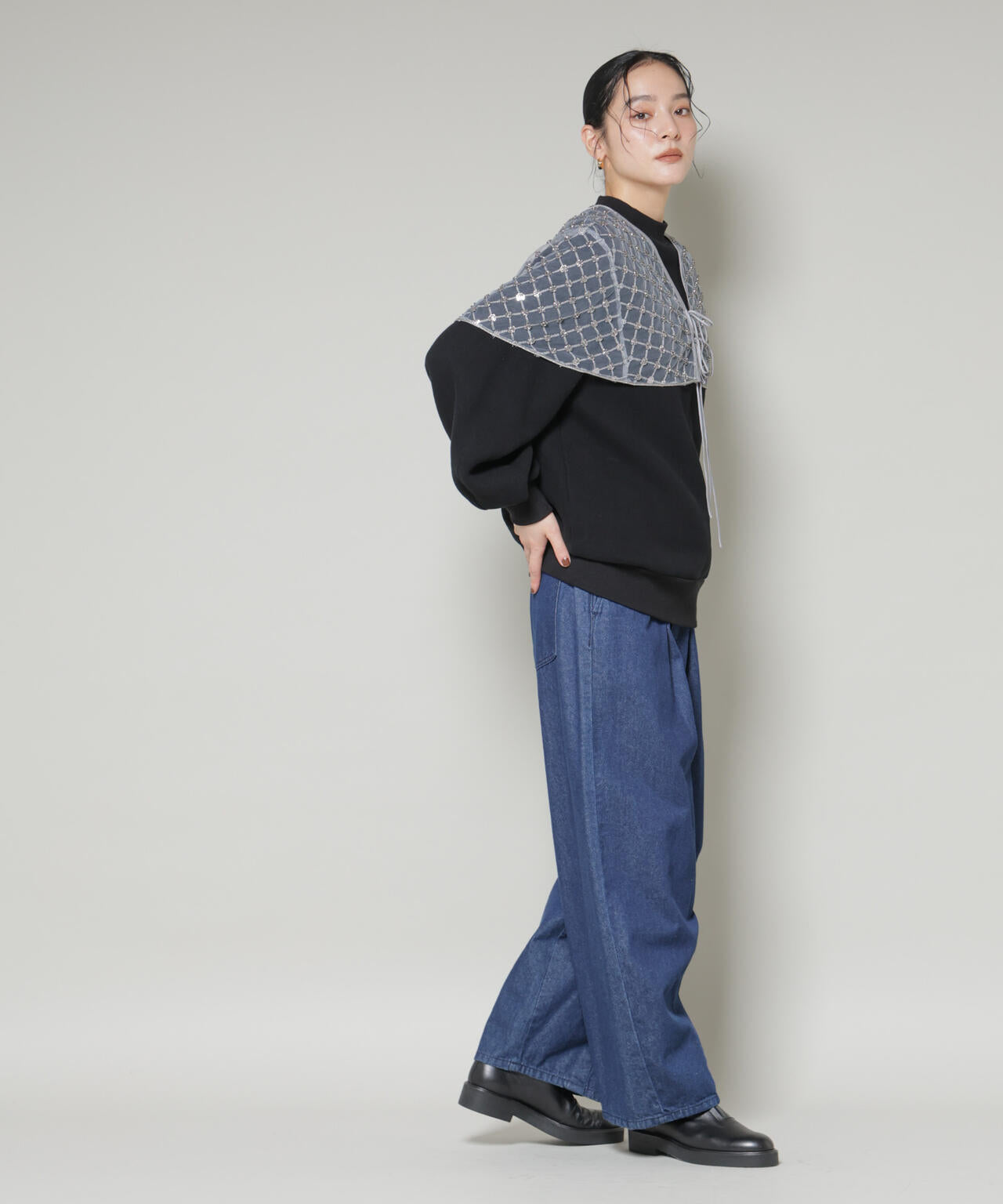 スパンコールビーズ刺繍ボレロストール 6696121300