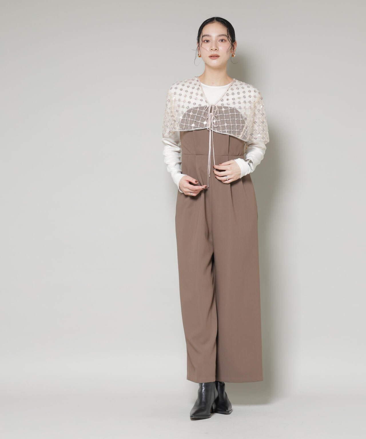 スパンコールビーズ刺繍ボレロストール 6696121300