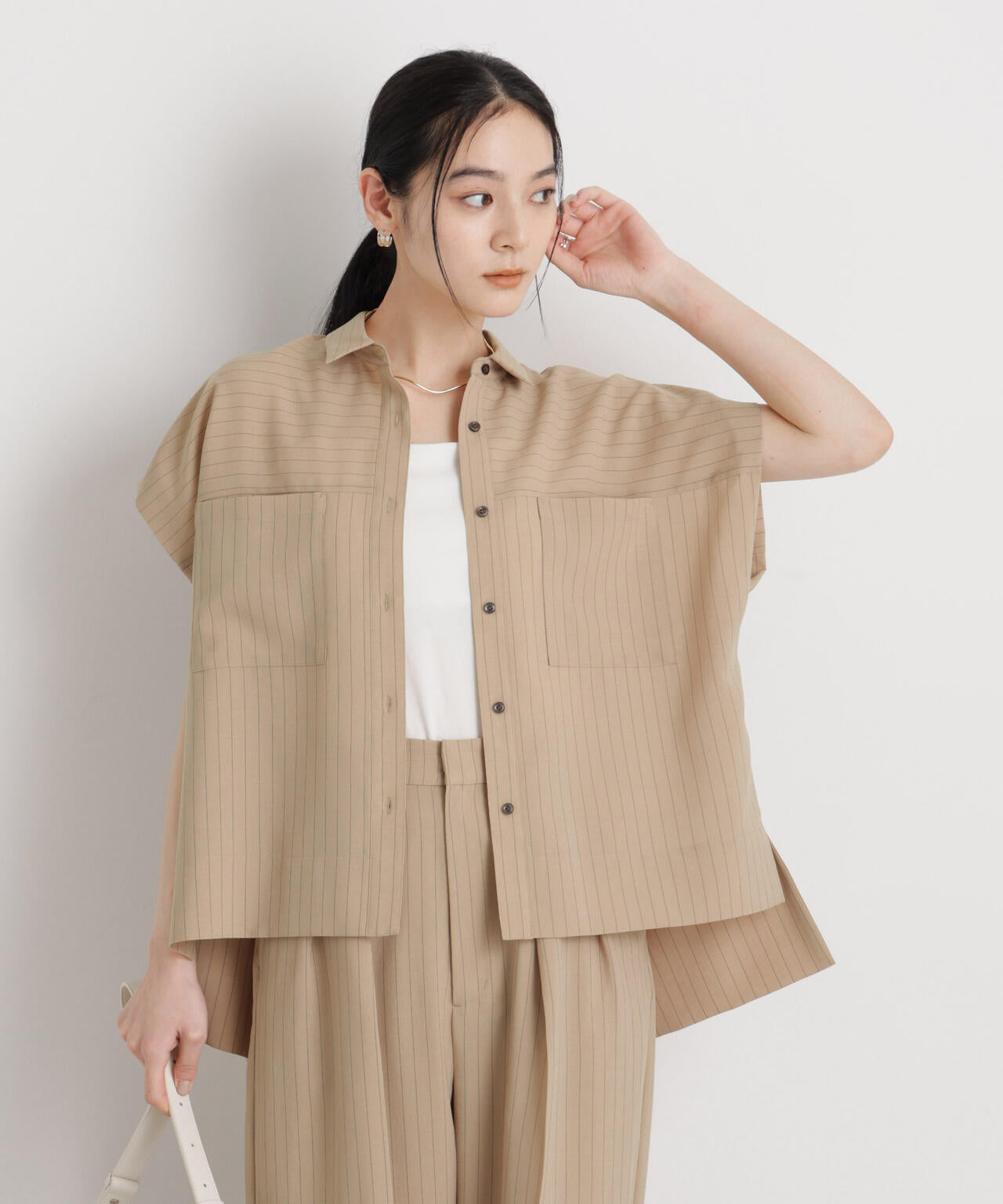 メランジドライ ポケットシャツ(セットアップ可)