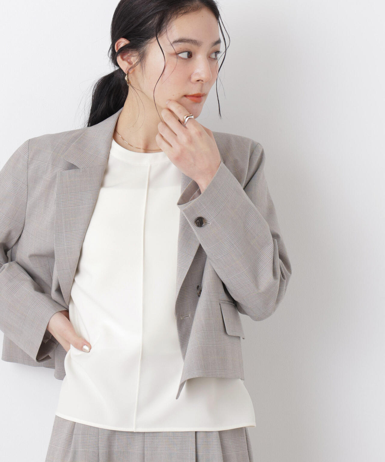 DressT/クルーネックハーフスリーブブラウス 6696121302