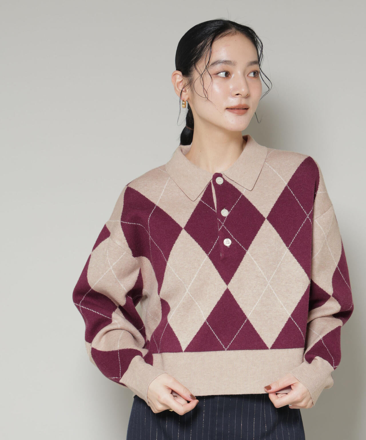 アーガイルワイドポロニット 6696122300