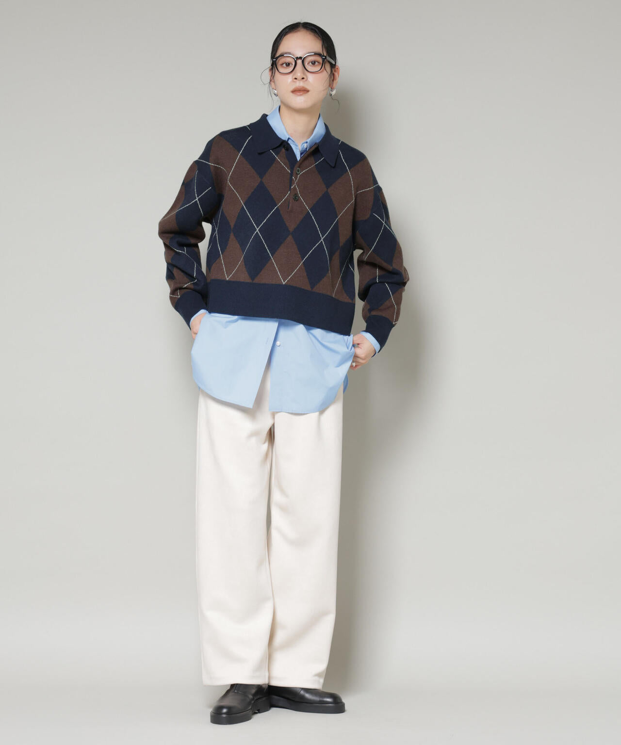 アーガイルワイドポロニット 6696122300