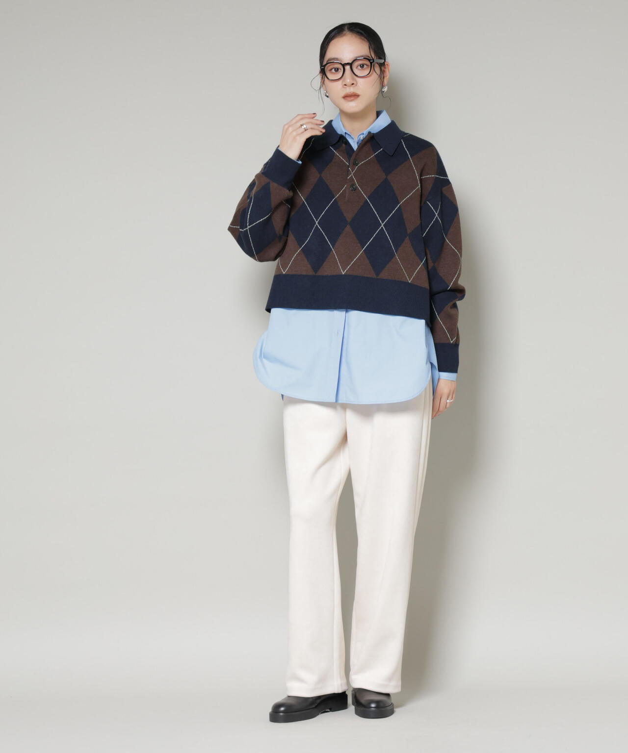 アーガイルワイドポロニット 6696122300