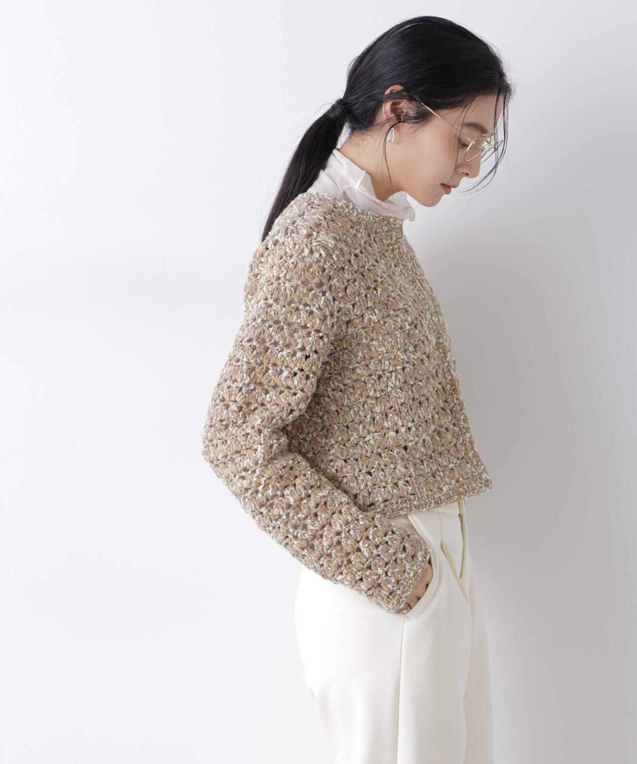 ミックスヤーンクロシェカーディガン 6696122301