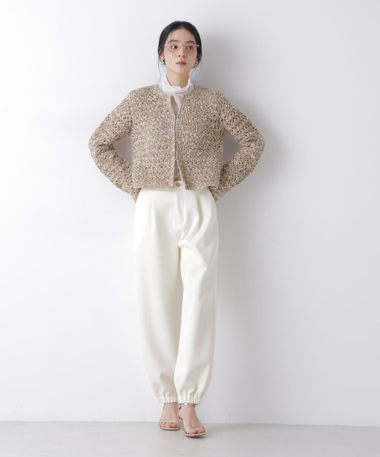 ミックスヤーンクロシェカーディガン 6696122301