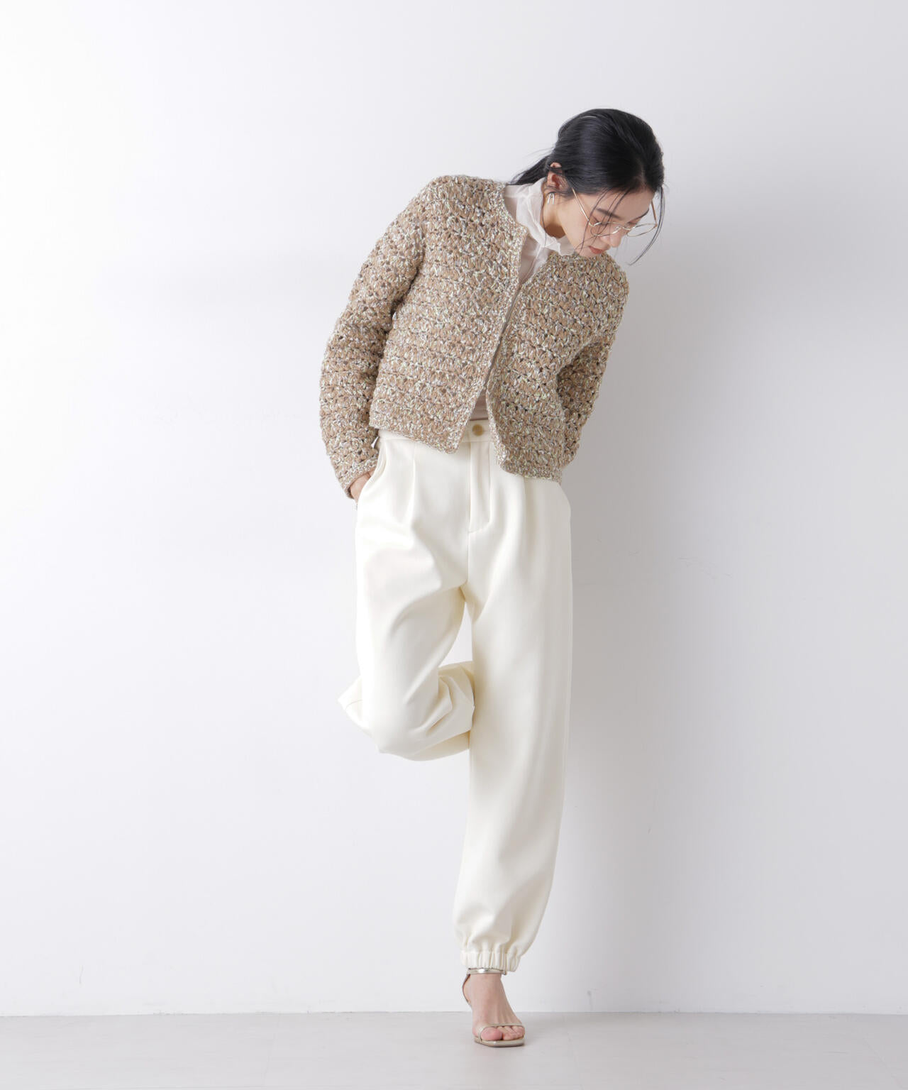 ミックスヤーンクロシェカーディガン 6696122301