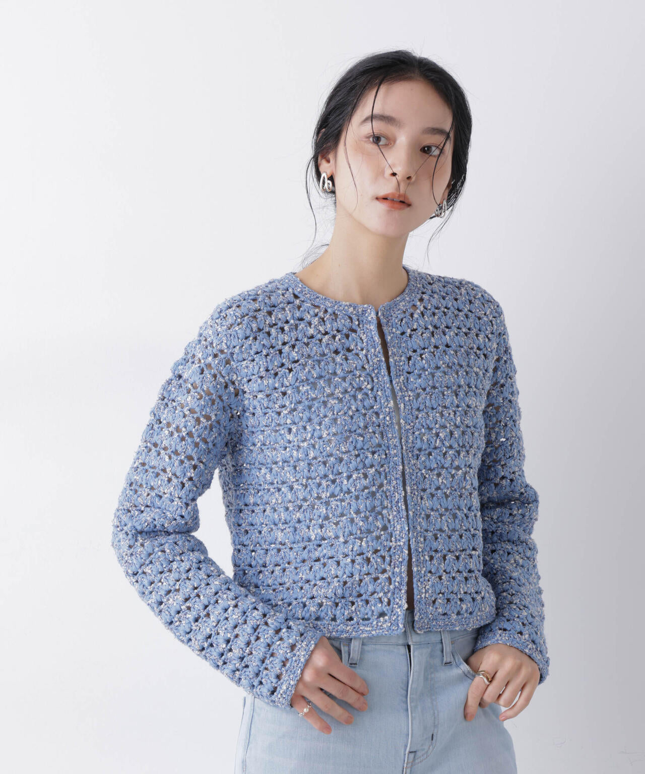 ミックスヤーンクロシェカーディガン 6696122301