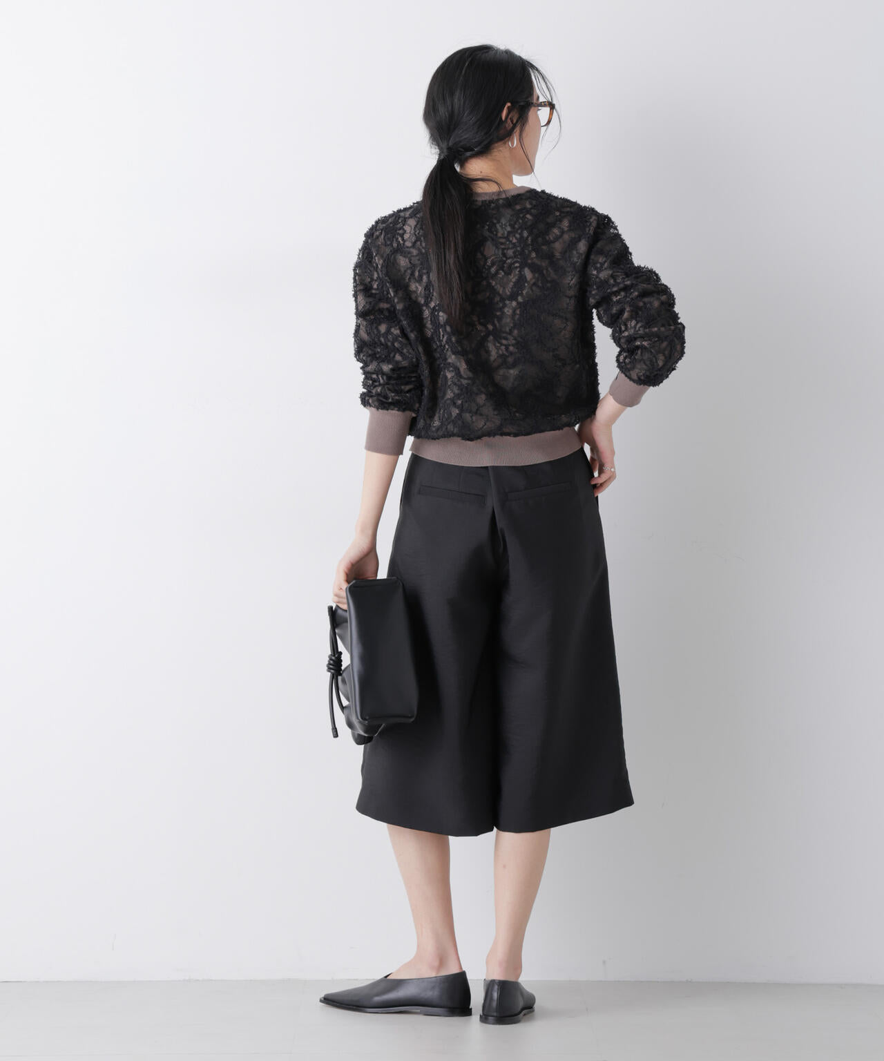 レースレイヤードニットプルオーバー 6696122302