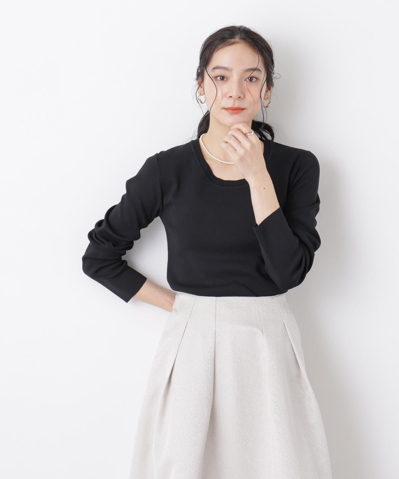 7function Uネック総針ニット 6696122305