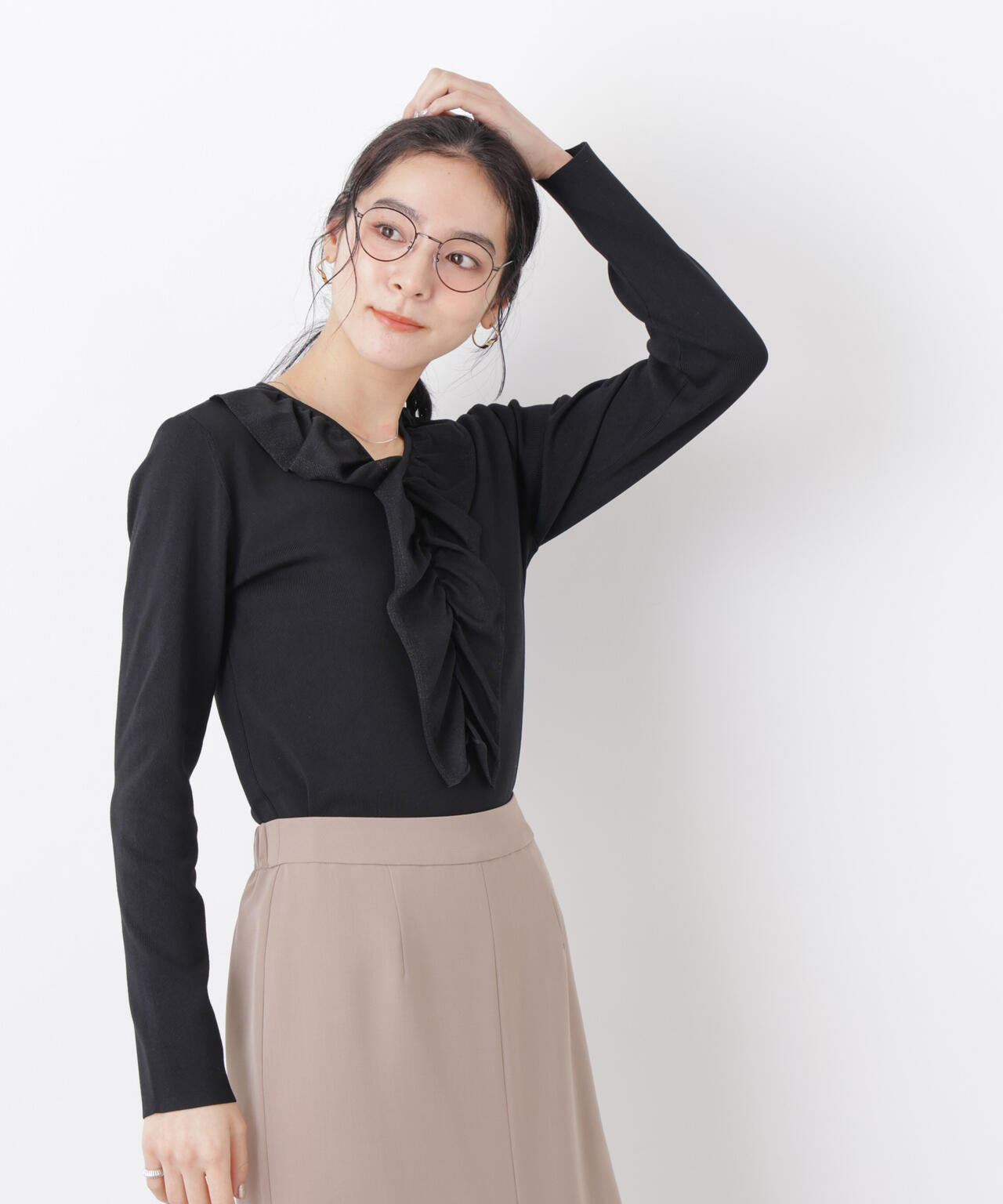 7function フロントフリル総針ニット 6696122306