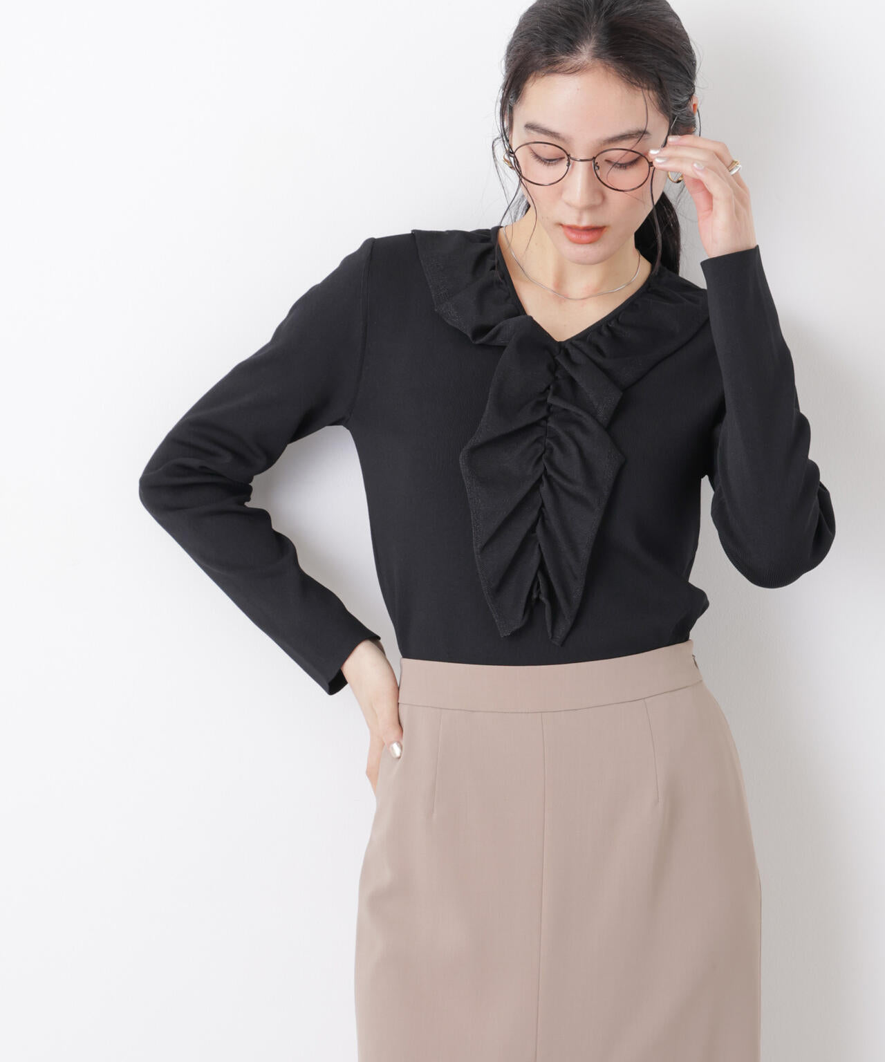 7function フロントフリル総針ニット 6696122306