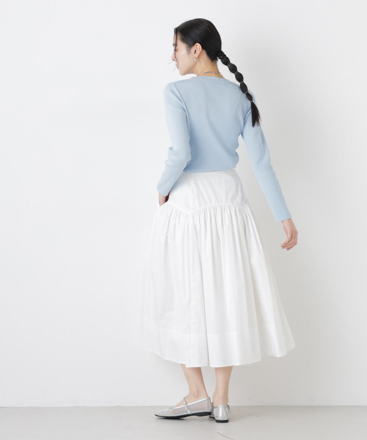 ウォッシャブルハイツイストVネックリブカーディガン 6696122308