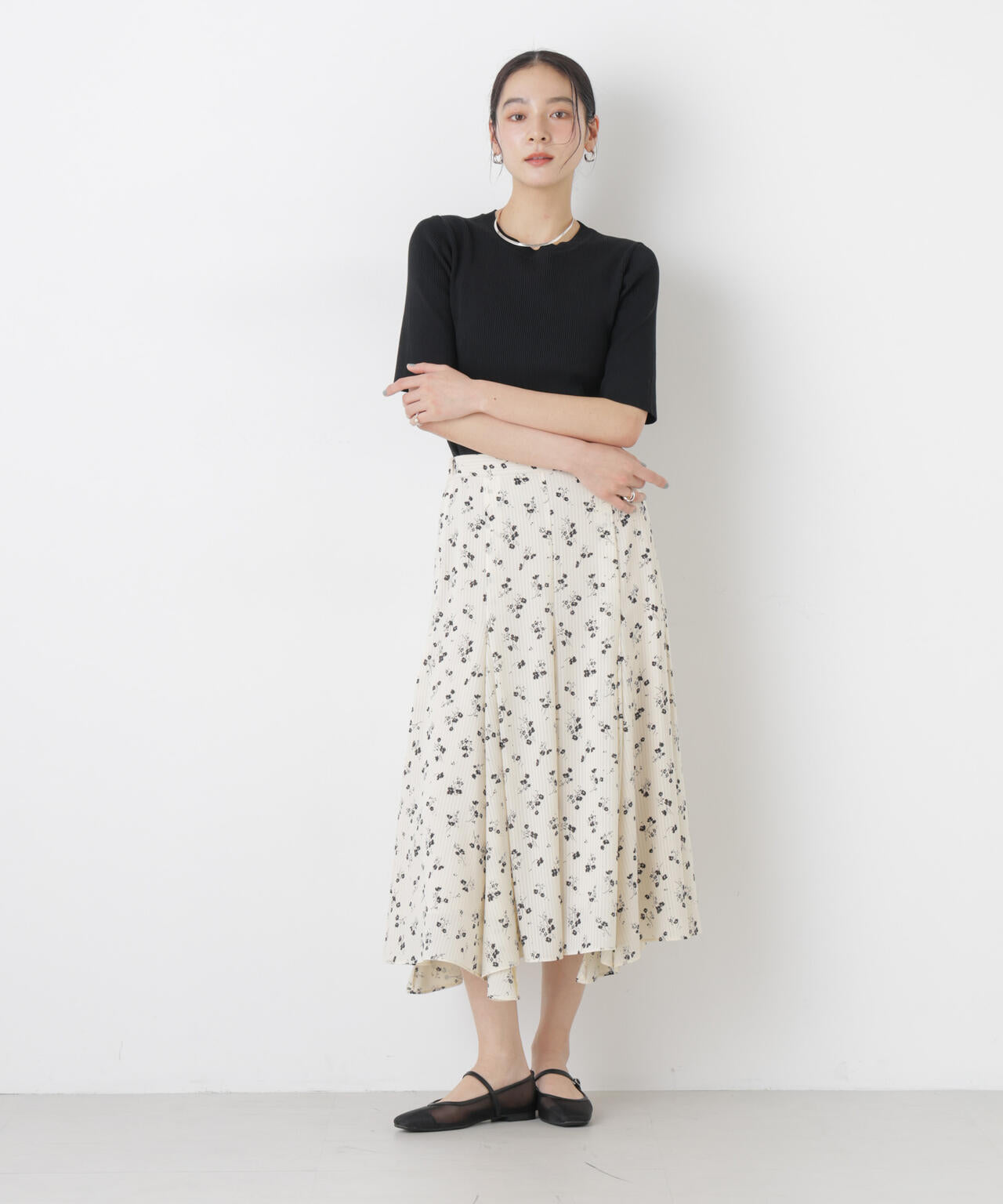 ウォッシャブルハイツイスト五分袖リブニット 6696122309