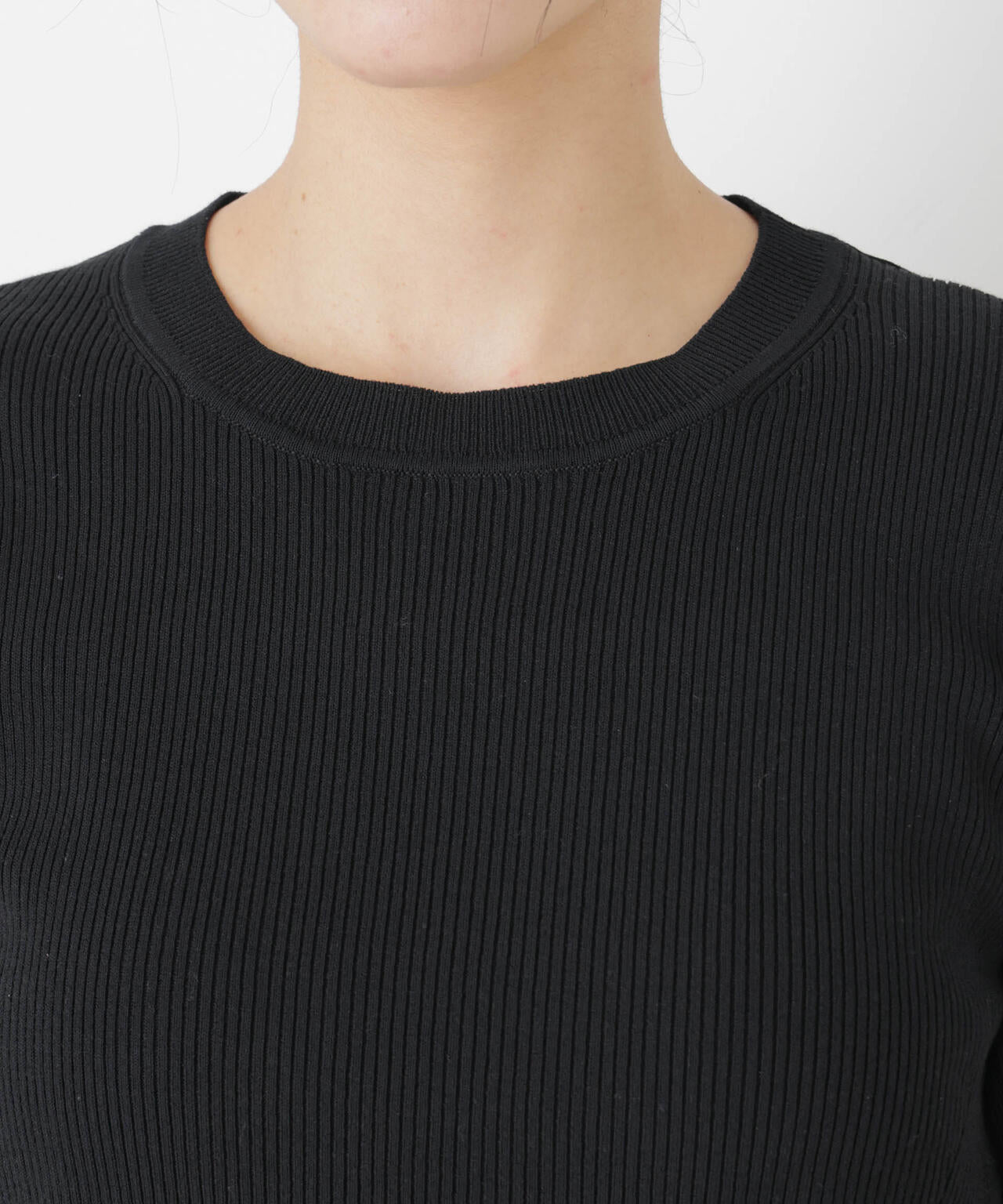 ウォッシャブルハイツイスト五分袖リブニット 6696122309