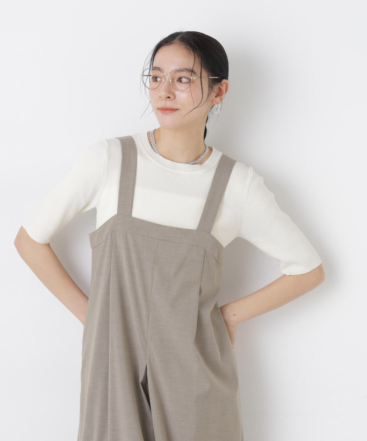 ウォッシャブルハイツイスト五分袖リブニット 6696122309