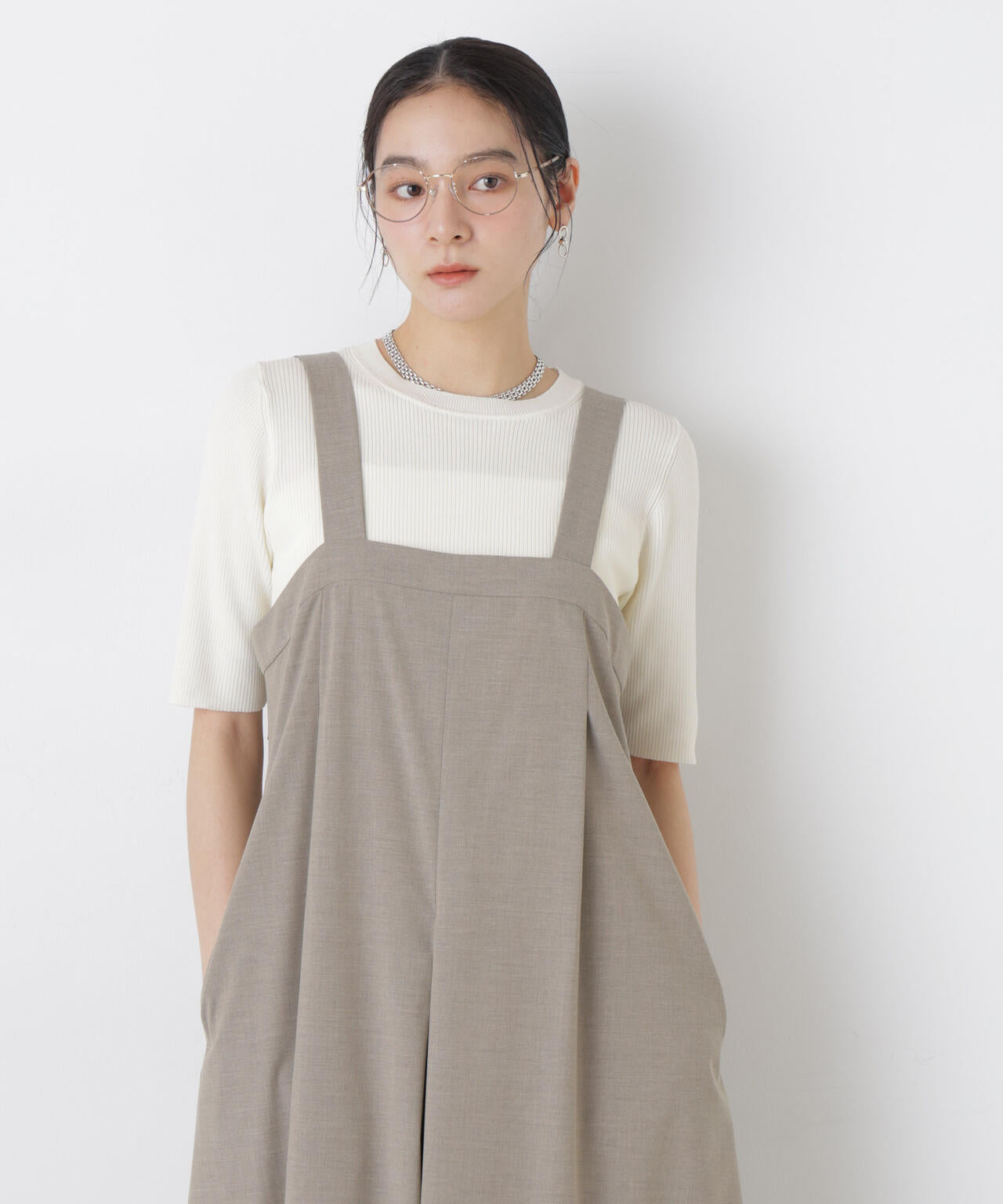 ウォッシャブルハイツイスト五分袖リブニット 6696122309