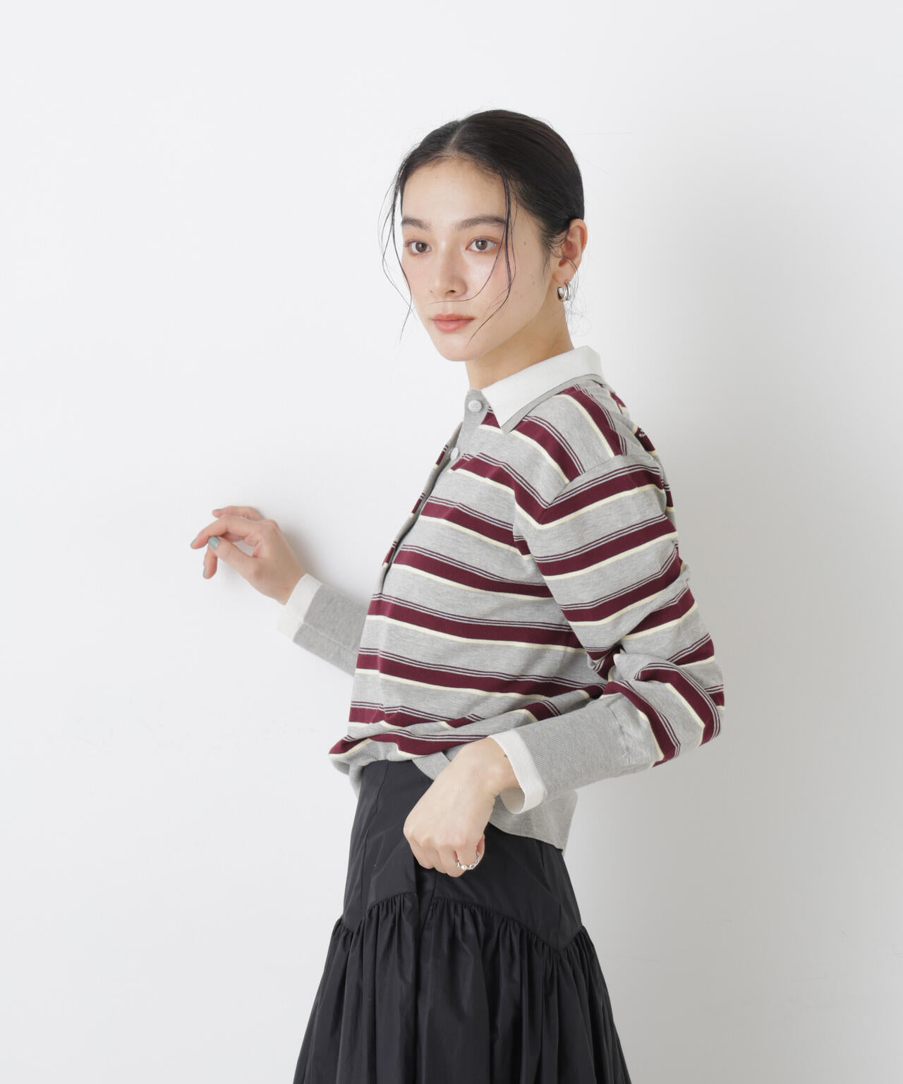 レイヤード ライク ボーダー ポロニット