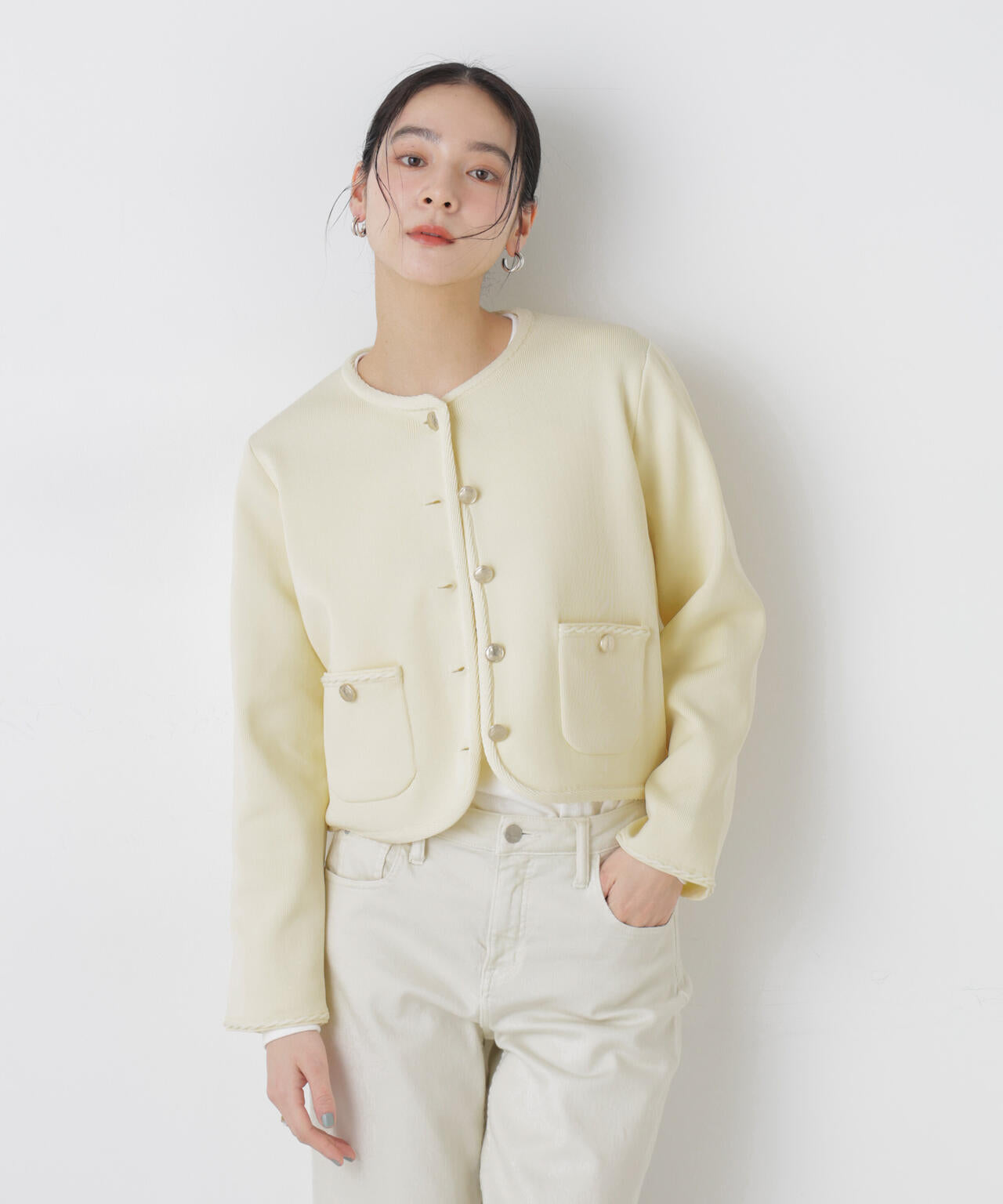 ゴールドボタンニットジャケット 6696122311