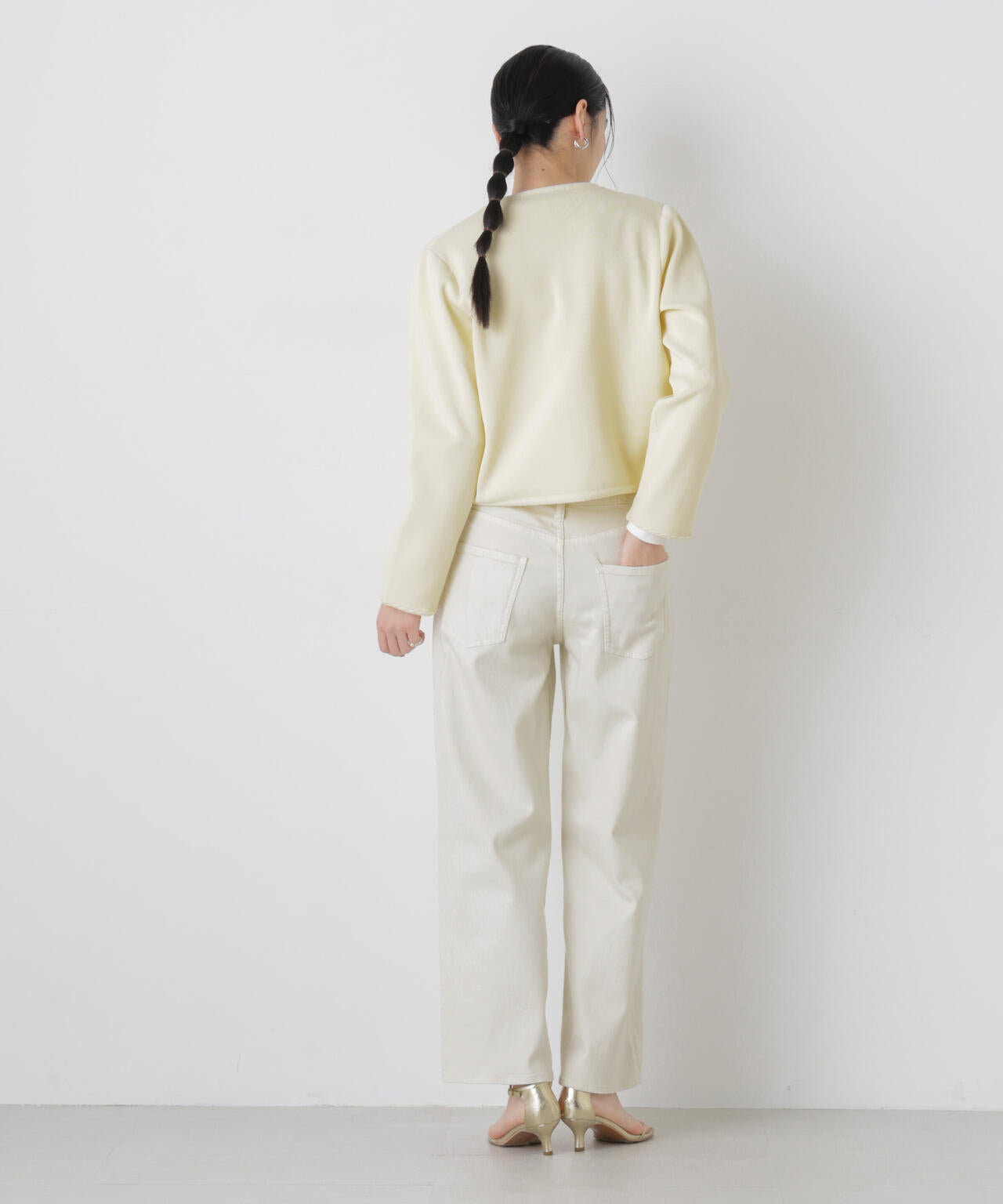 ゴールドボタン ニット ジャケット