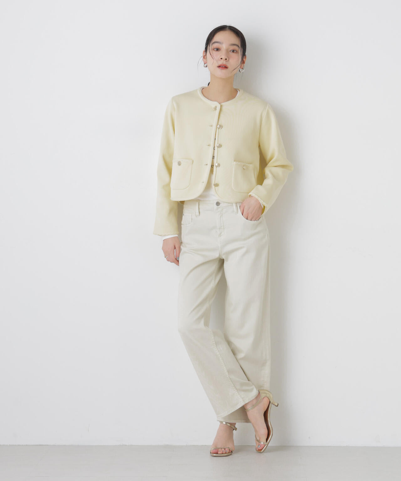 ゴールドボタンニットジャケット 6696122311