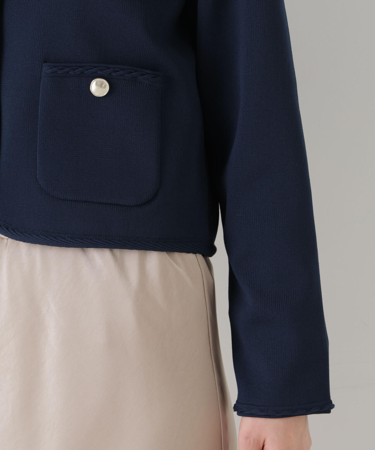 ゴールドボタンニットジャケット 6696122311