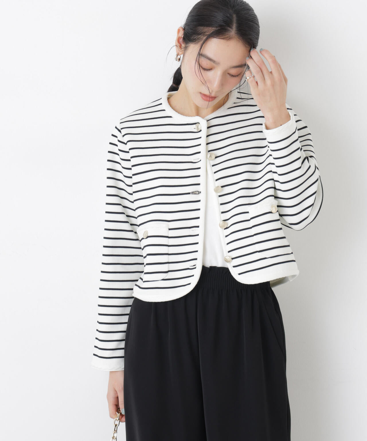 ゴールドボタンニットジャケット 6696122311