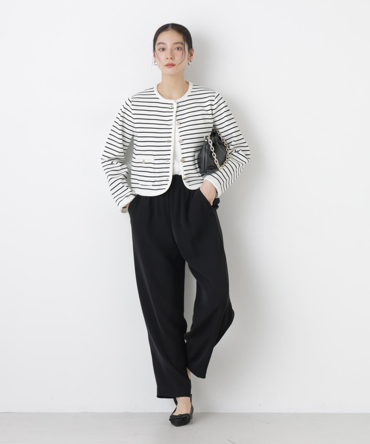 ゴールドボタンニットジャケット 6696122311