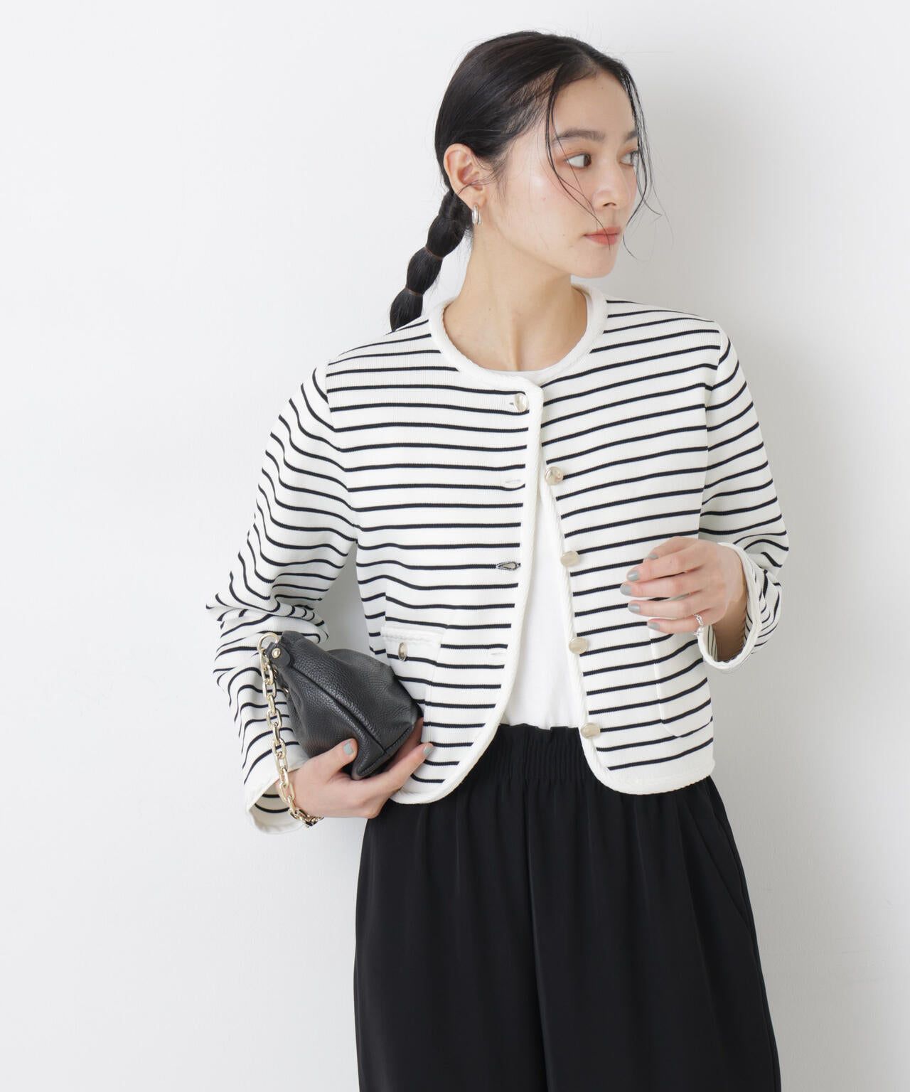 ゴールドボタンニットジャケット 6696122311