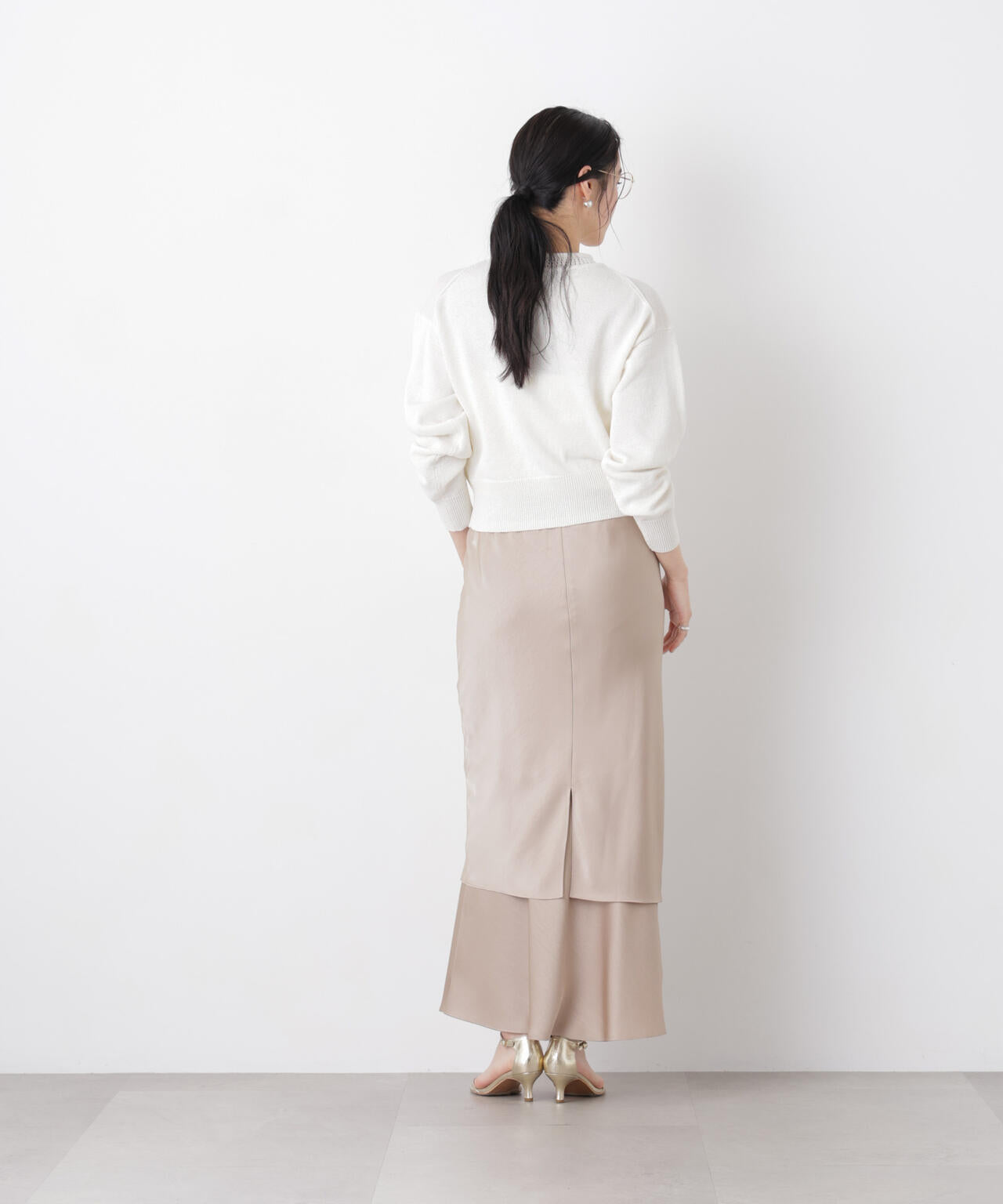 リネン混テープヤーンジップニットカーディガン 6696122313