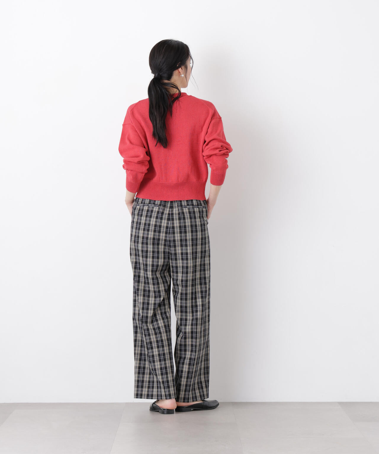 リネン混テープヤーンジップニットカーディガン 6696122313