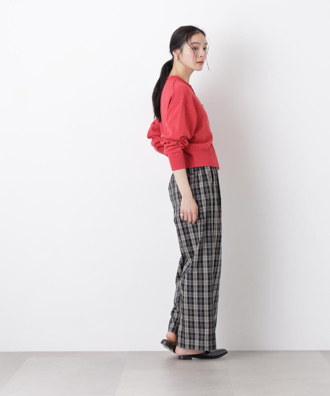 リネン混テープヤーンジップニットカーディガン 6696122313