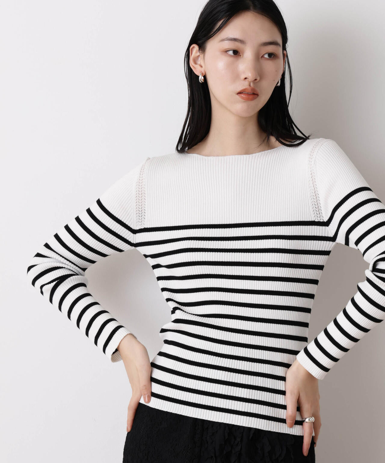 「STEVELOUR」ボーダーフィットニット 6696122317