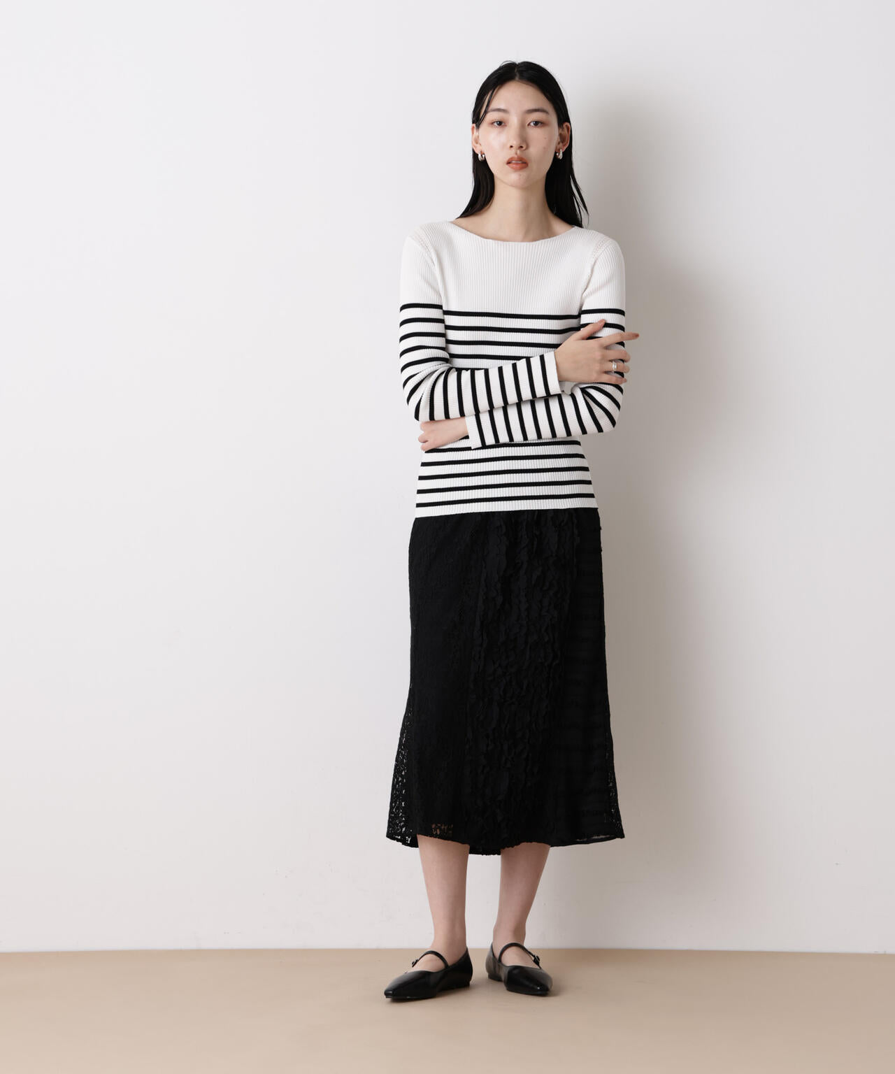 「STEVELOUR」ボーダーフィットニット 6696122317