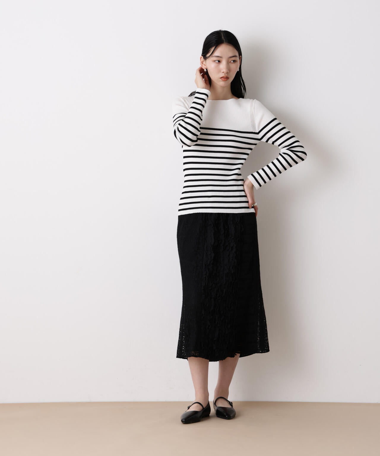 「STEVELOUR」ボーダーフィットニット 6696122317