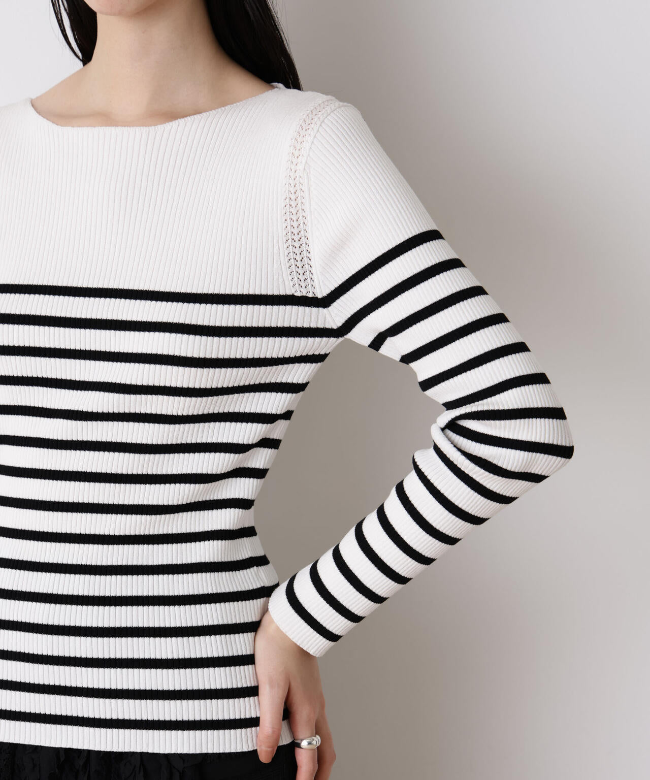 「STEVELOUR」ボーダーフィットニット 6696122317