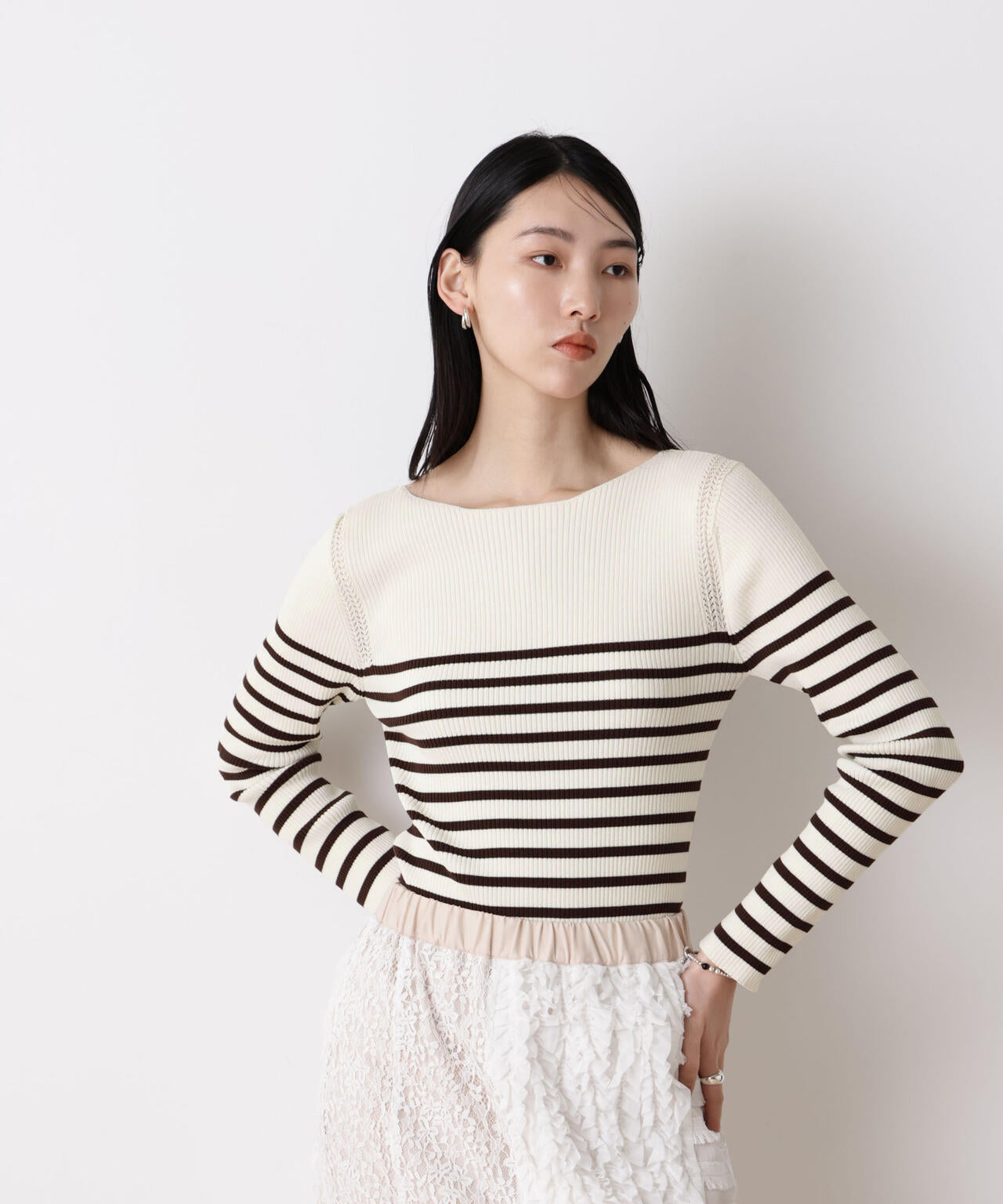 「STEVELOUR」ボーダーフィットニット 6696122317