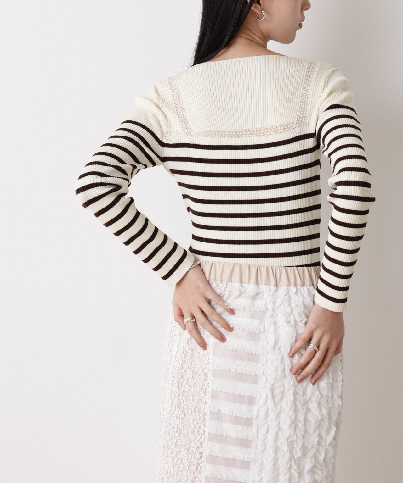 「STEVELOUR」ボーダーフィットニット 6696122317