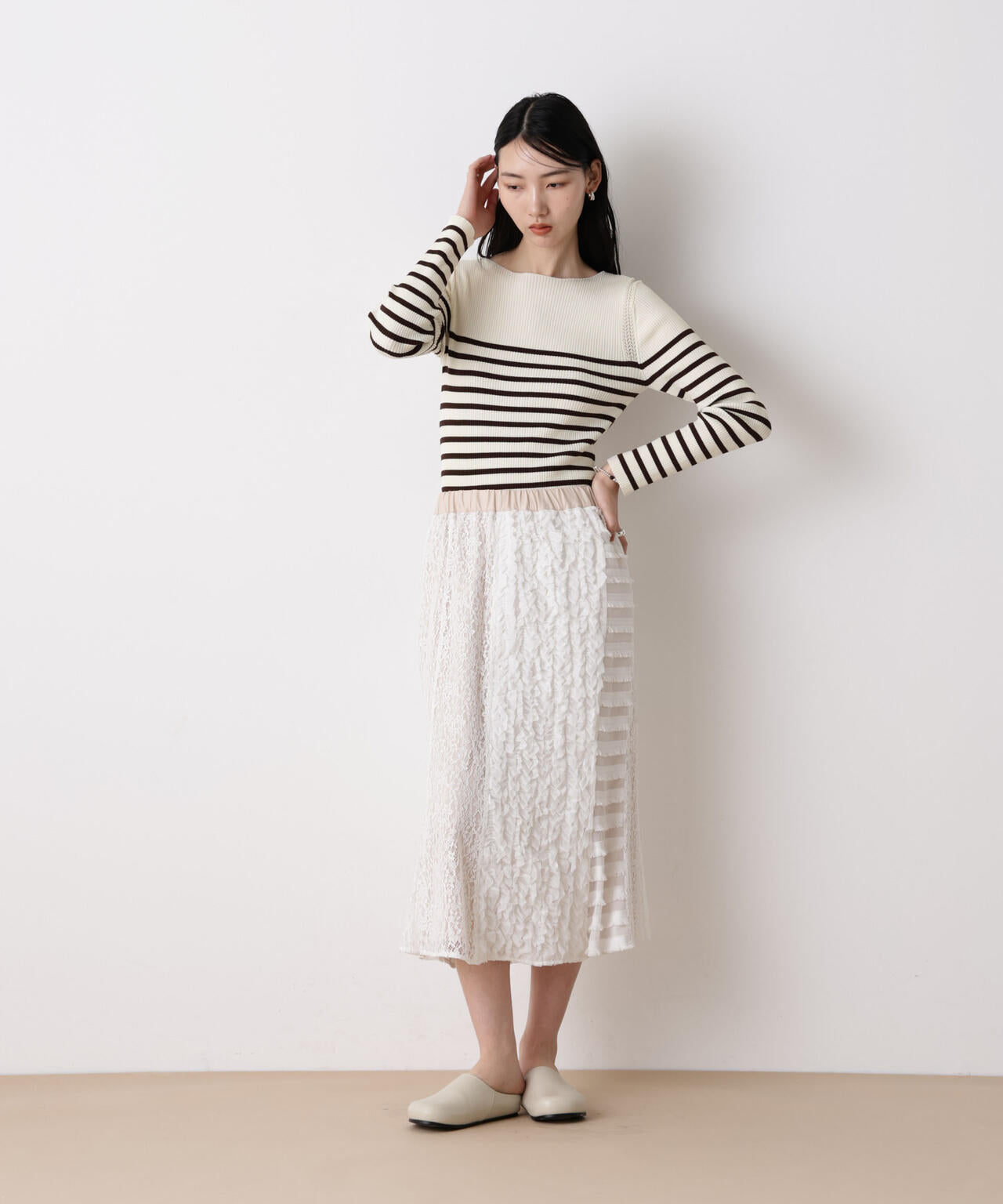 「STEVELOUR」ボーダーフィットニット 6696122317