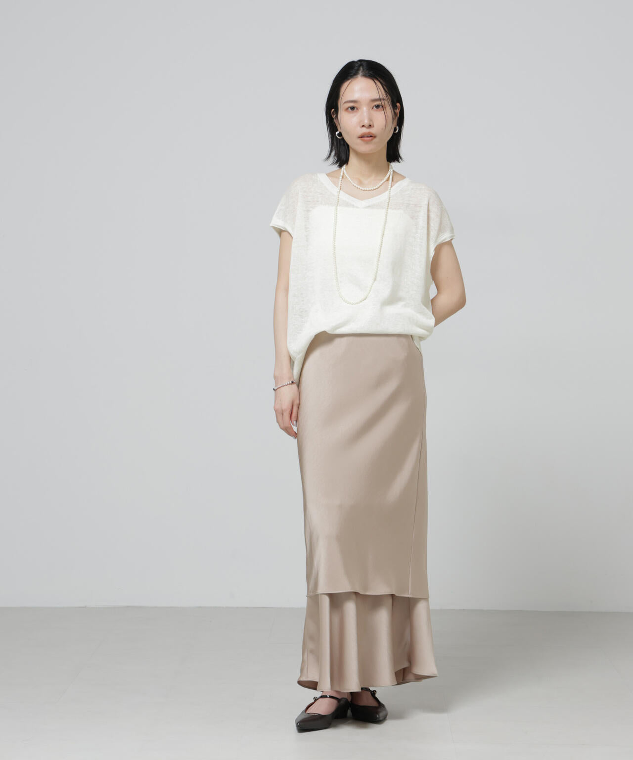 European Flax 2wayフレンチスリーブニット 6696122318