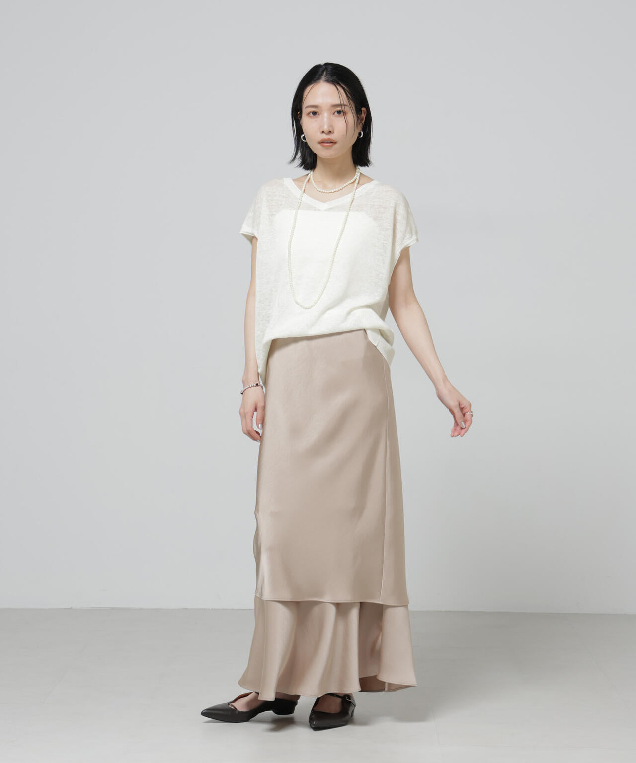 European Flax 2wayフレンチスリーブニット 6696122318