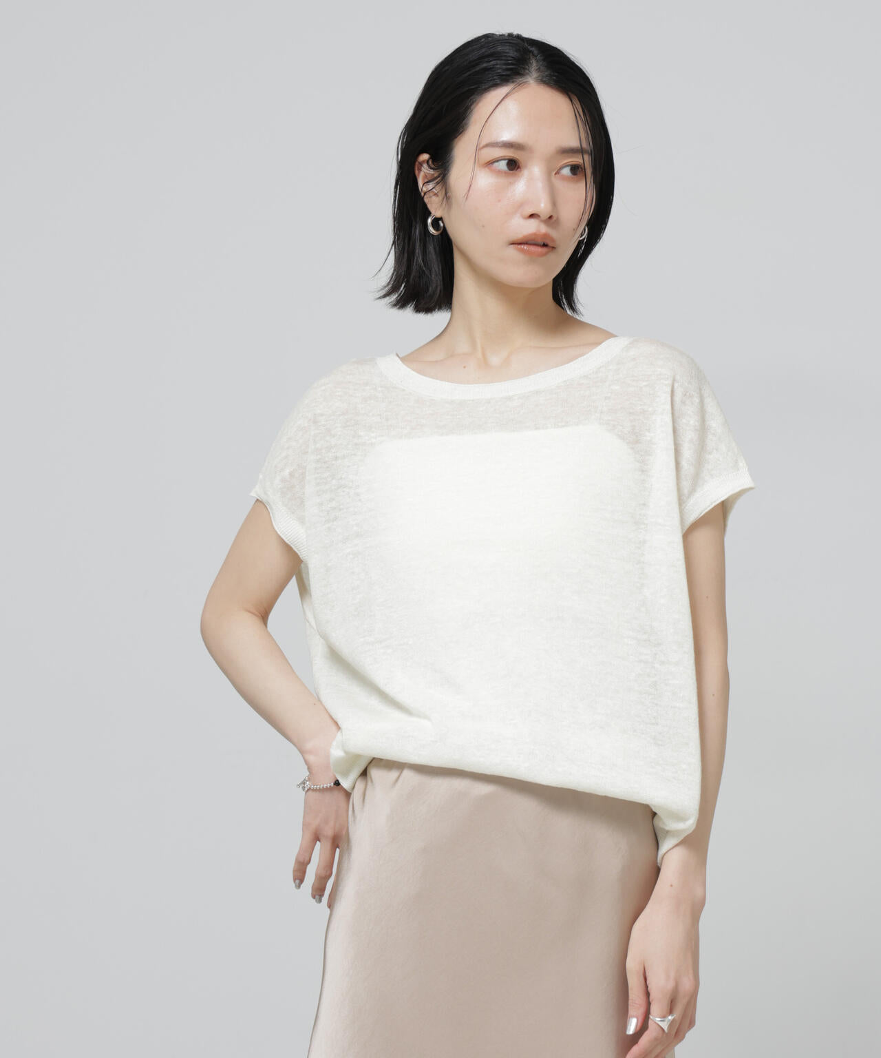 European Flax 2wayフレンチスリーブニット 6696122318