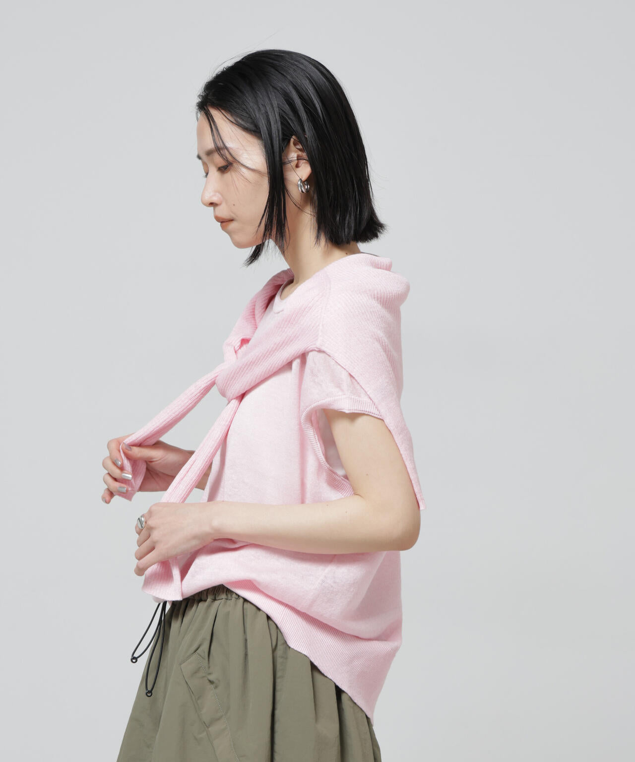 European Flax 2wayフレンチスリーブニット 6696122318