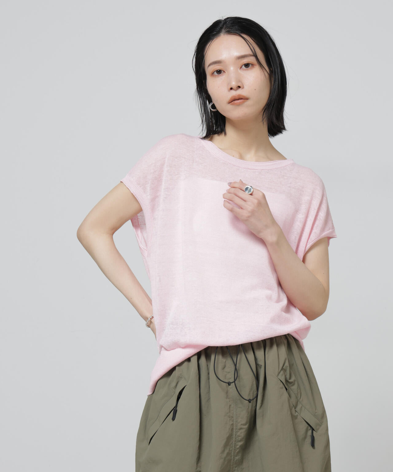 European Flax 2wayフレンチスリーブニット 6696122318