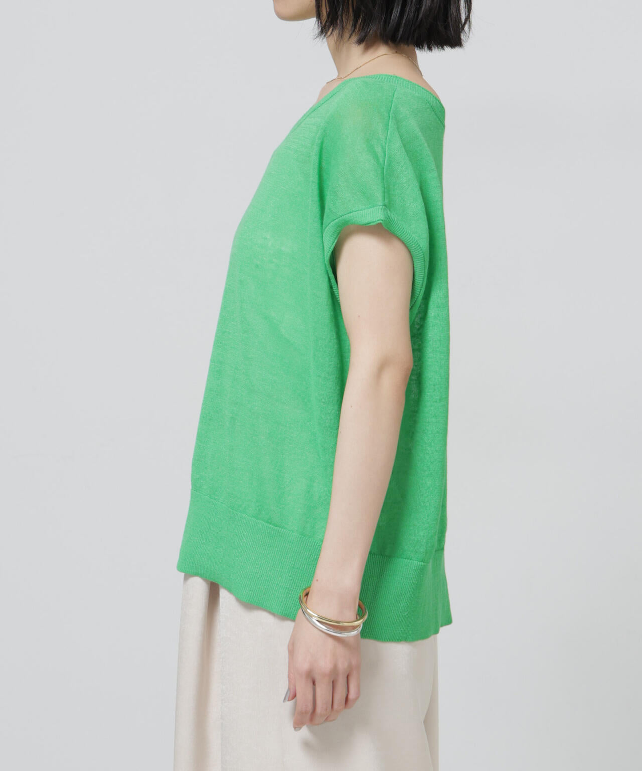 European Flax 2wayフレンチスリーブニット 6696122318