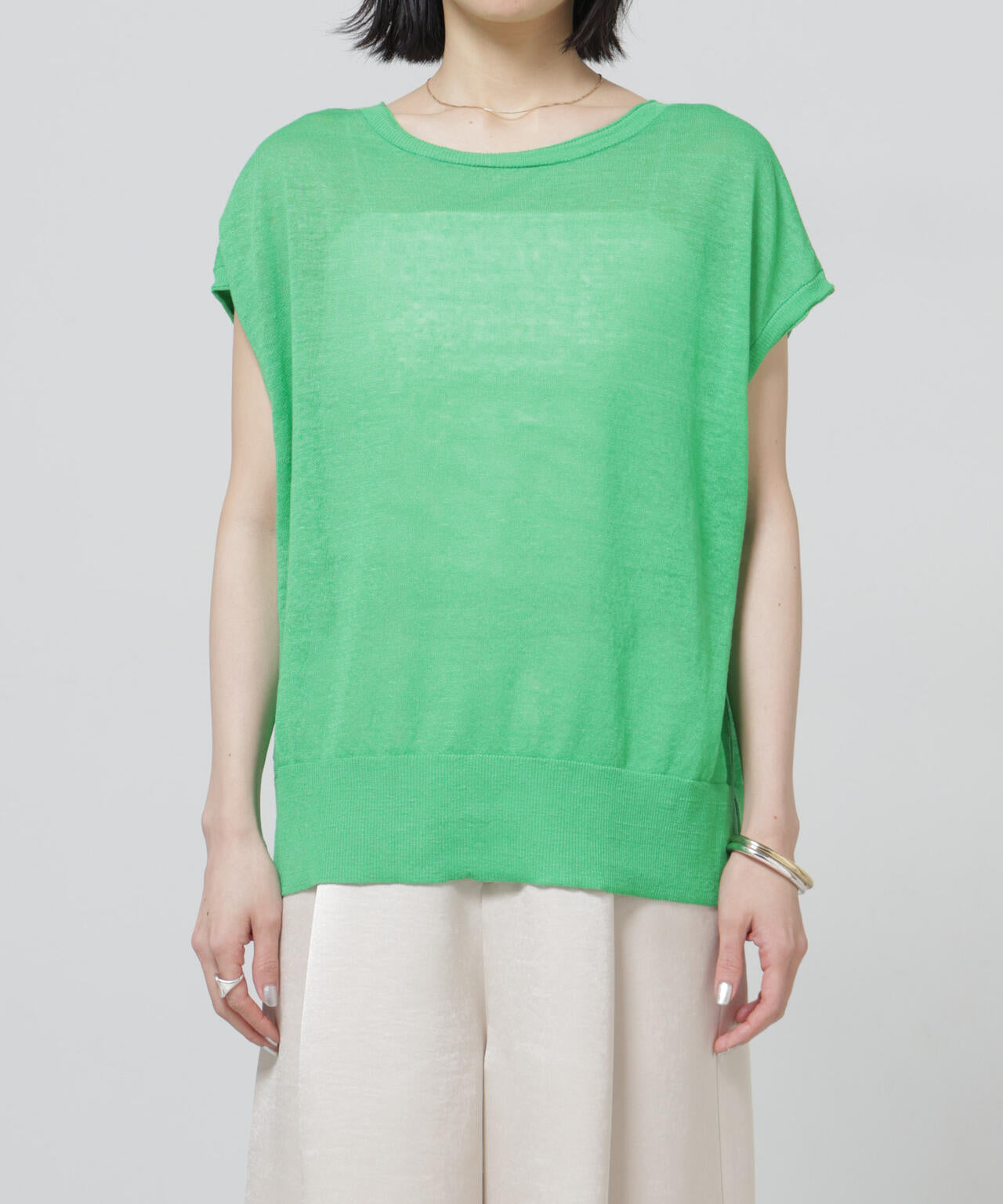 European Flax 2wayフレンチスリーブニット 6696122318