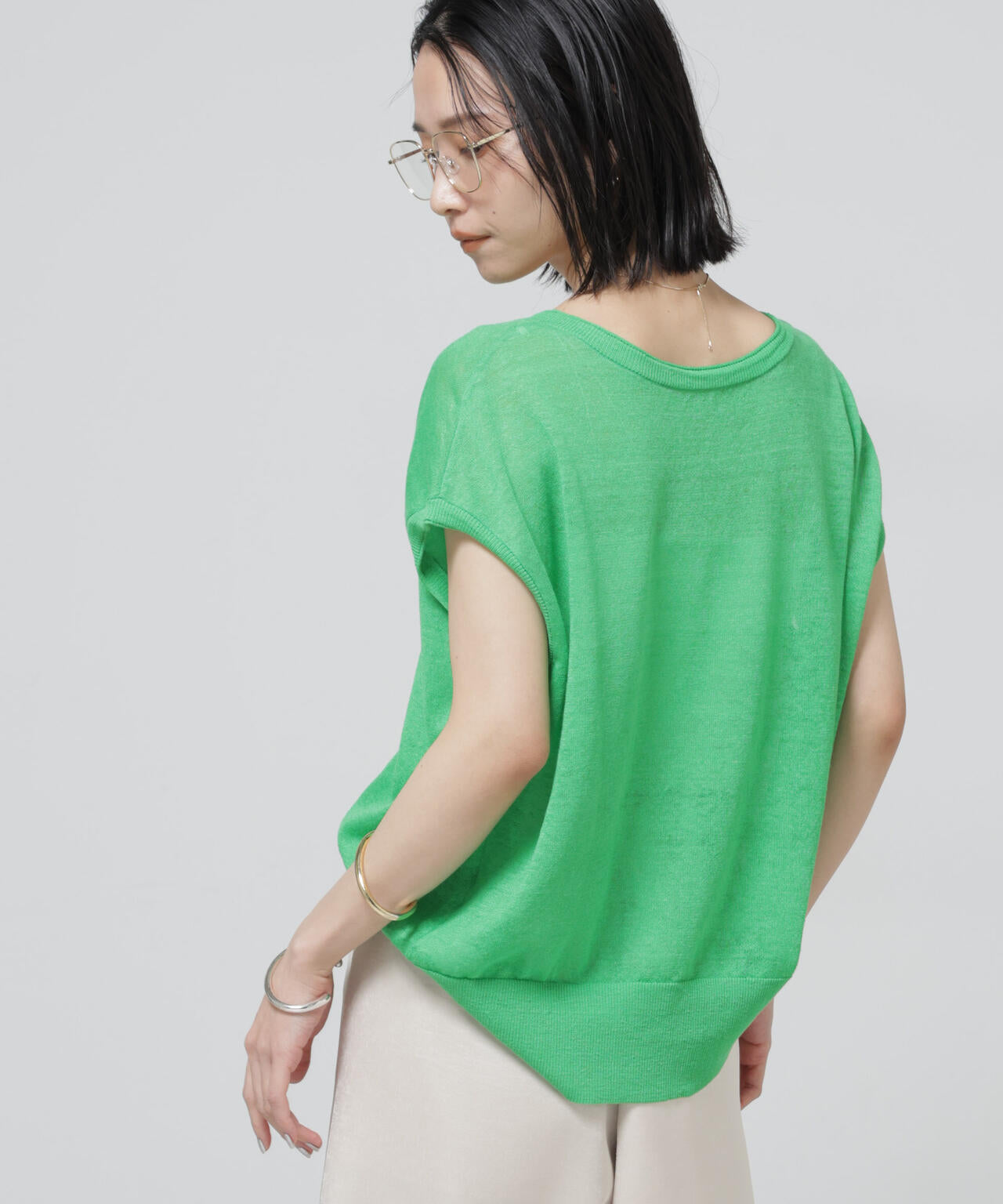 European Flax 2wayフレンチスリーブニット 6696122318