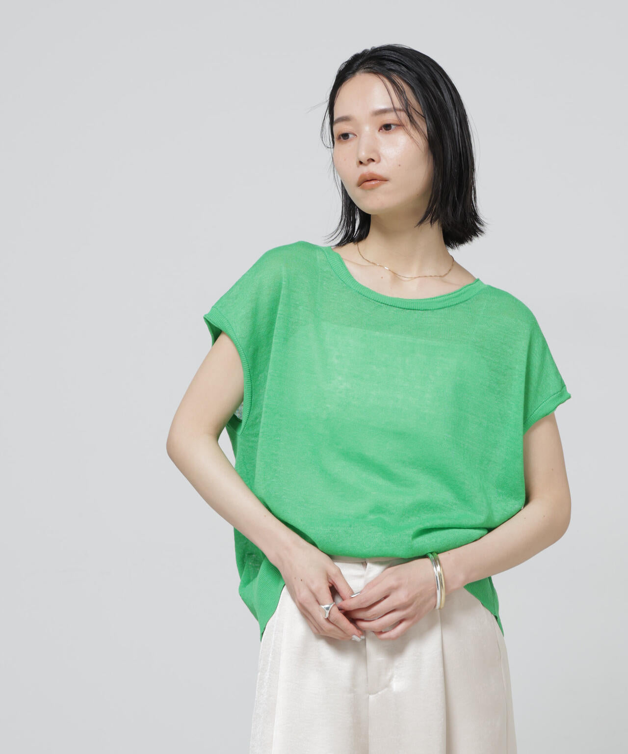 European Flax 2wayフレンチスリーブニット 6696122318