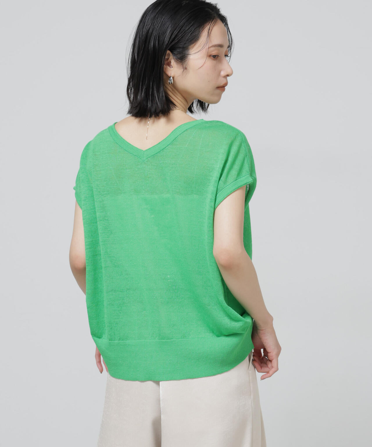 European Flax 2wayフレンチスリーブニット 6696122318