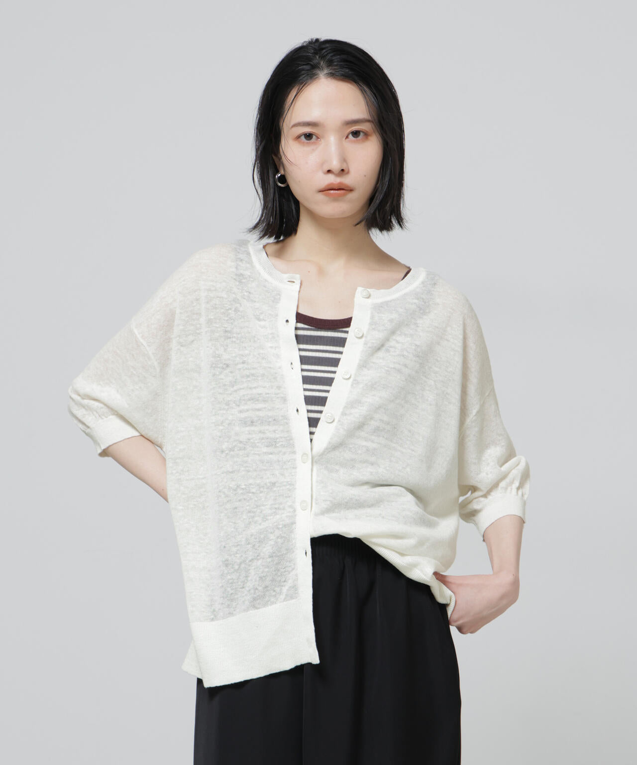 European Flax 2wayオーバーニットトップス 6696122319